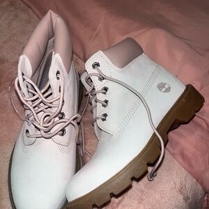 Pink Timberland Lace-Up Boots